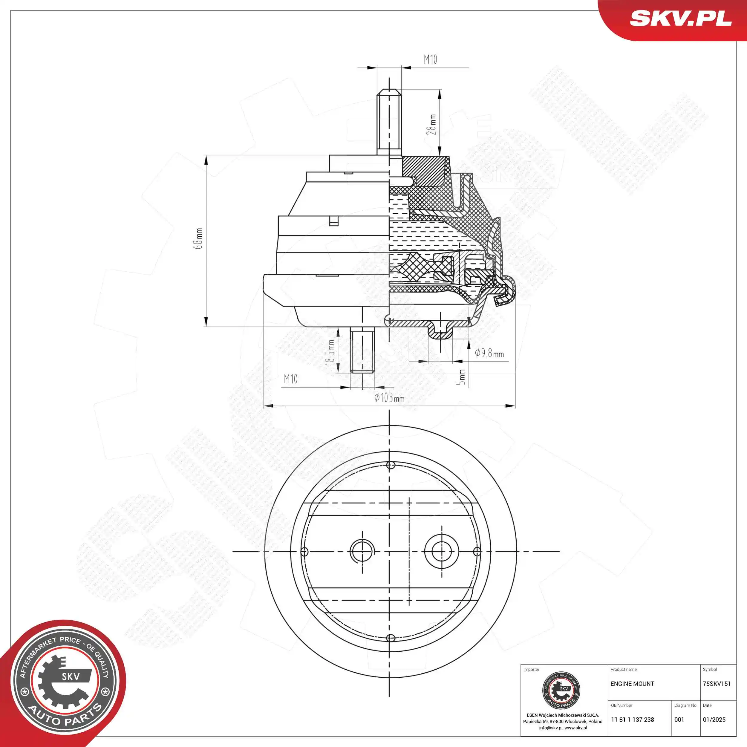 Mounting, engine